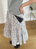 Shuning Check Pocket Midi Skirt