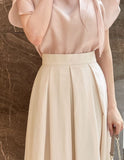 Cellua Pleated Flare Long Skirt