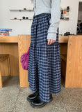 Milcat Check Banding Long Skirt