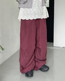 [unisex] Myoti banding string washing wide parachute pants