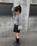 Litu Black Blue Pleats Skirt