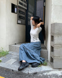 Kinun Number Printing Round Neck Elbow Length T-shirt