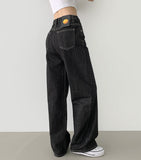 4 Seasons Non-fade Raw Back Banding Wide Fit Denim Pants