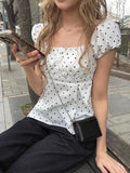 Ayu Dot Button Pintuck Blouse