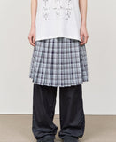 (W) Sola Checked Pleats Skirt