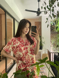 Myuteurin Toile Flower Pajama Set