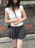 Baden Low Mini Shirring Flare Skirt