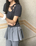 Hael Dot Puff Strap Short Sleeve T-Shirt