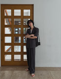 Made linen two tuck wide slacks