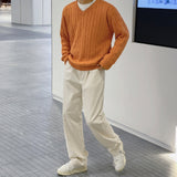 Living pintuck half-bending cotton pants
