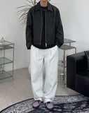 Lian Pintuck Wide Denim Pants