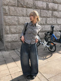 Ito Double Pocket Cutout Washing Wide Denim Pants