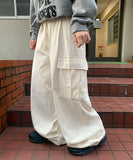 Kinomi Banding Cotton Wide Cargo Pants