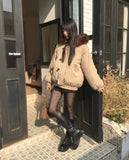 Coron Duffle Balloon Over Fur Hood Zip-up Padding