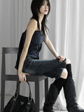 Crush Line Denim Pants