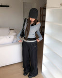 Onu Sagging Banding Layered Denim Pants