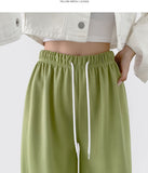 Color Banding Long Wide Training Pants