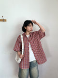 [unisex] Colmas Check Seersucker Short Sleeve Shirt