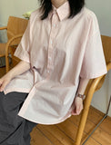Deiku Basic Cotton Over Short Sleeve Shirt