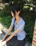 Tapee stripe ribbon strap pocket shirt