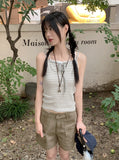 Zelot Stripe Dangara Ribbon Strap Sleeveless