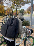 Two-Pocket Suede Backpack