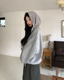 Mio Drape Hood Off-Shoulder Sweatshirt