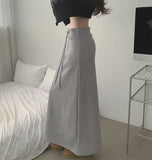 Low Rise Shibori Maxi A-Line Brushed Long Skirt