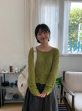 Moline Punching Crop Knit Cardigan