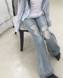 Marton Damaged Bootcut Pants
