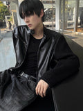 Deep Black Knit Suede Jacket