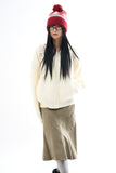 Moss garment washed skirt