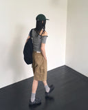 Thames Vintage Cargo Pocket Half-Length Bermuda Pants