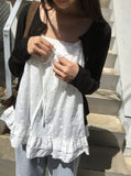 Lamillie White Ribbon Sleeveless Bustier Blouse