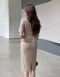 Renne Peplum Jacket (Belt Set)