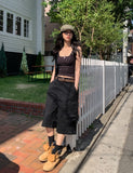 Teens side snap pocket bermuda pants