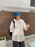 [unisex] Melter Summer Nylon Hood Short Sleeve Shirt