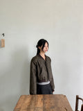 Wort Vintage Washing Leather Crop Blouson Jacket