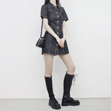 hoz stitch denim one piece