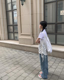 Redo Strap Blue Wide Pants
