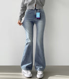 Washing Lycra Banding Span Bootcut Denim Pants