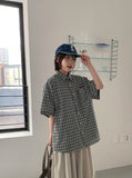 [unisex] Zindi Check Over Short Sleeve Shirt