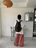 Gills pin tuck color wide pants