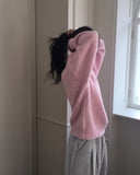 Como wool bokashi pastel thick loose fit round knit