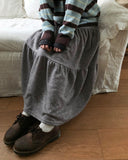 Woolen Stripe Round Knit Cardigan