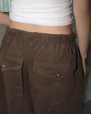 Thermal back pocket point wide cotton pants