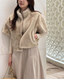 Benuz Eco Fur Mink Semi Polar Zip-Up Jacket