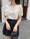 Huilin Ribbon Puff Blouse