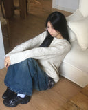 Tonk Cable Angora Loose Fit Long Sleeve Knit