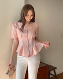 Benzel V-neck Peplum Blouse